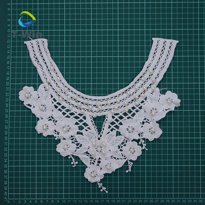 White color Beaded Appliques lot of 20..