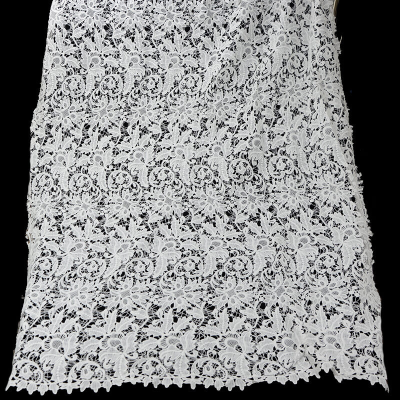 white color guipure lace fabric