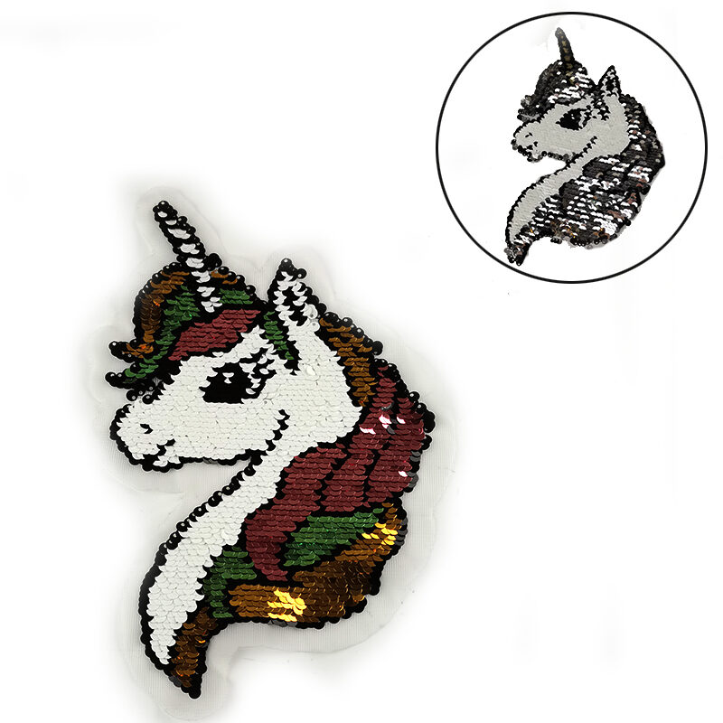 unicorn sequin embroidery patch