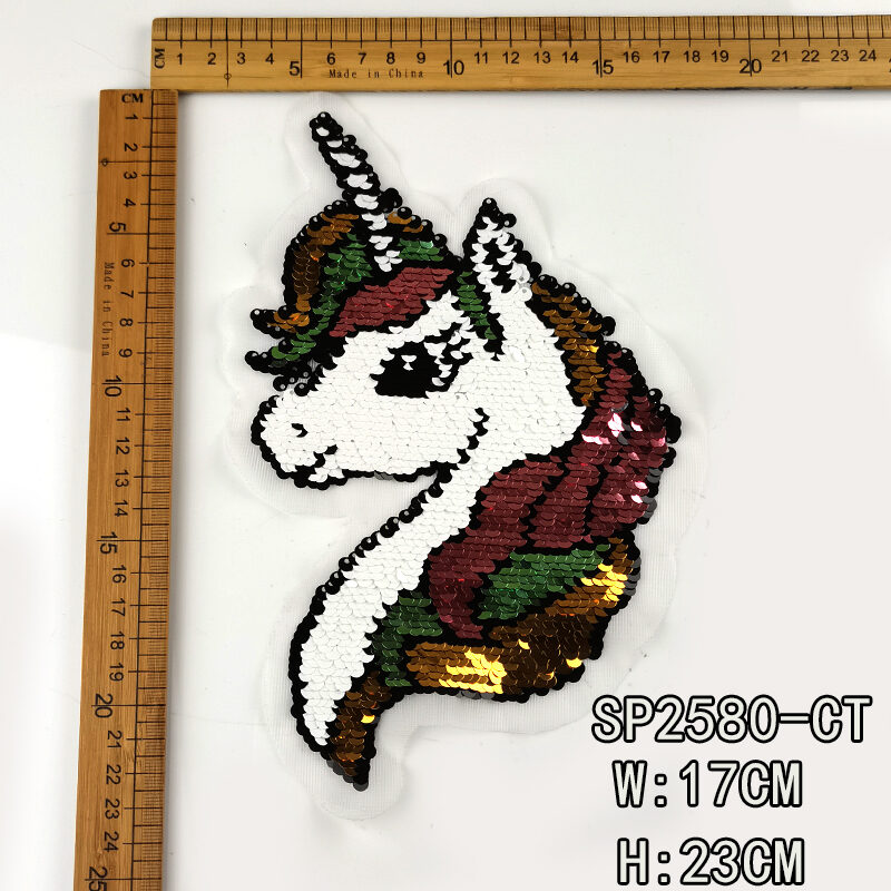 unicorn sequin embroidery patch
