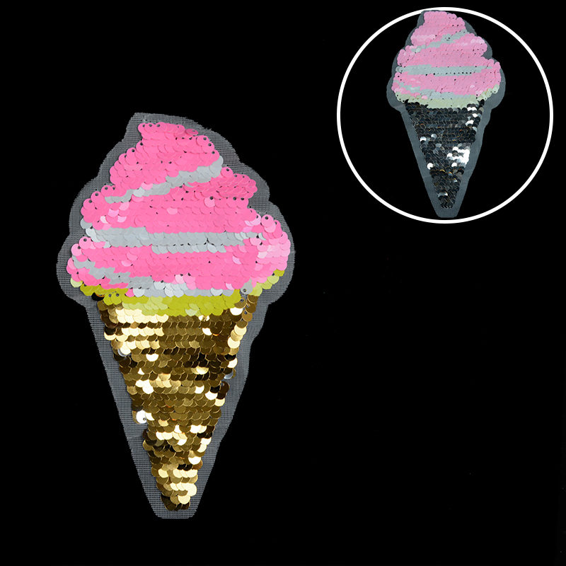 New Design Ice-cream Reversible Patch Sequin Accessories