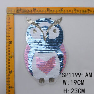 Sew-on Reversible Flipping Owl Design Sequin Patch Accessories