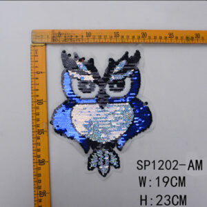 Sew-on Reversible Flipping Owl Design Sequin Patch Accessories