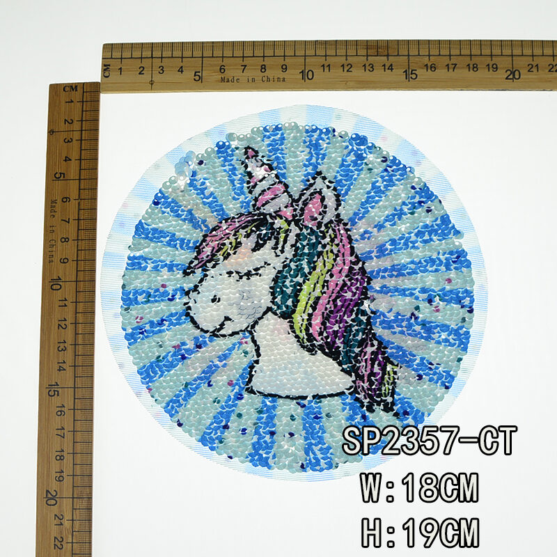 fashion unicorn sequin patch