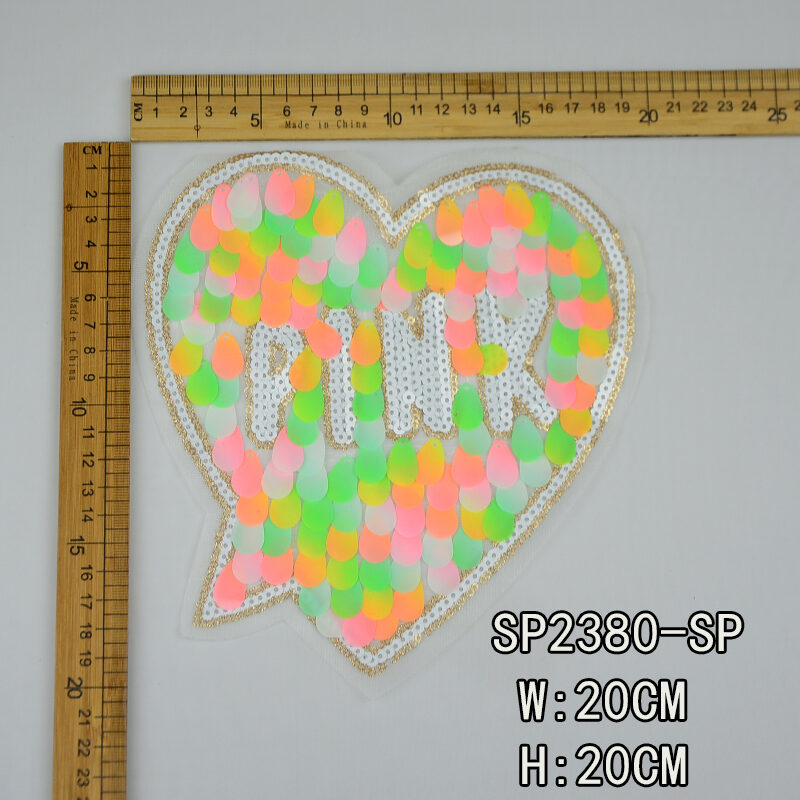 heart design sequin patch