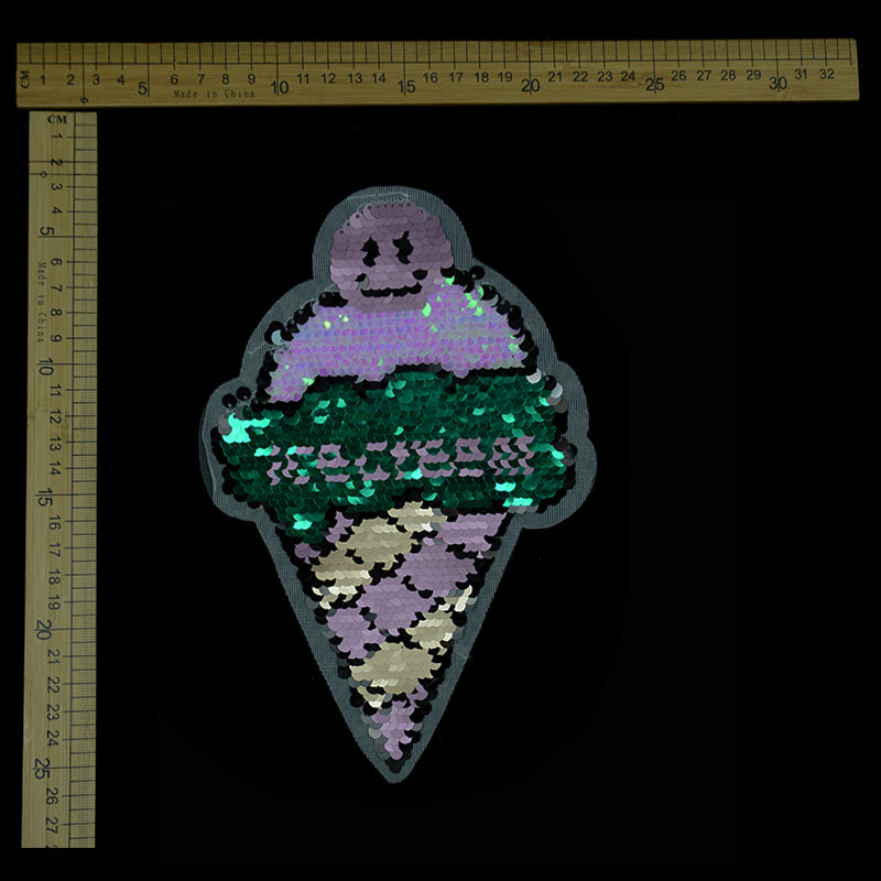 High Quality Ice-cream Sequin Patch Reversible Accessories,