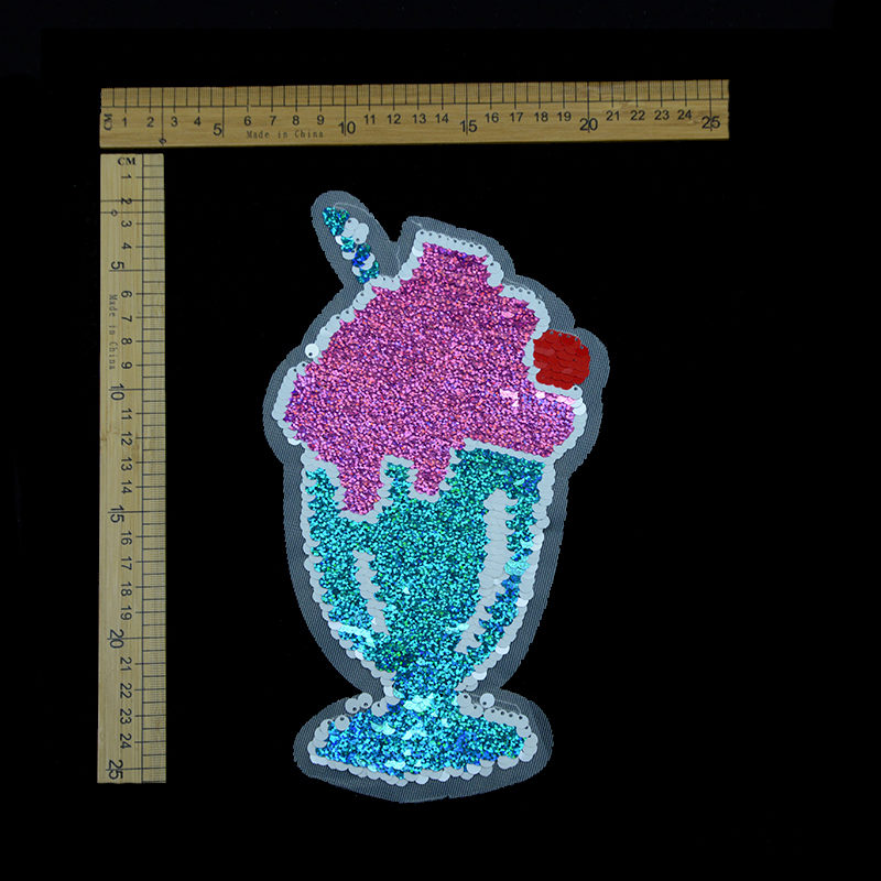 High Quality Ice-cream Sequin Patch Reversible Accessories,