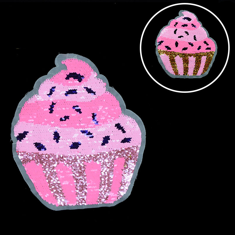 High Quality Ice-cream Sequin Patch Reversible Accessories,