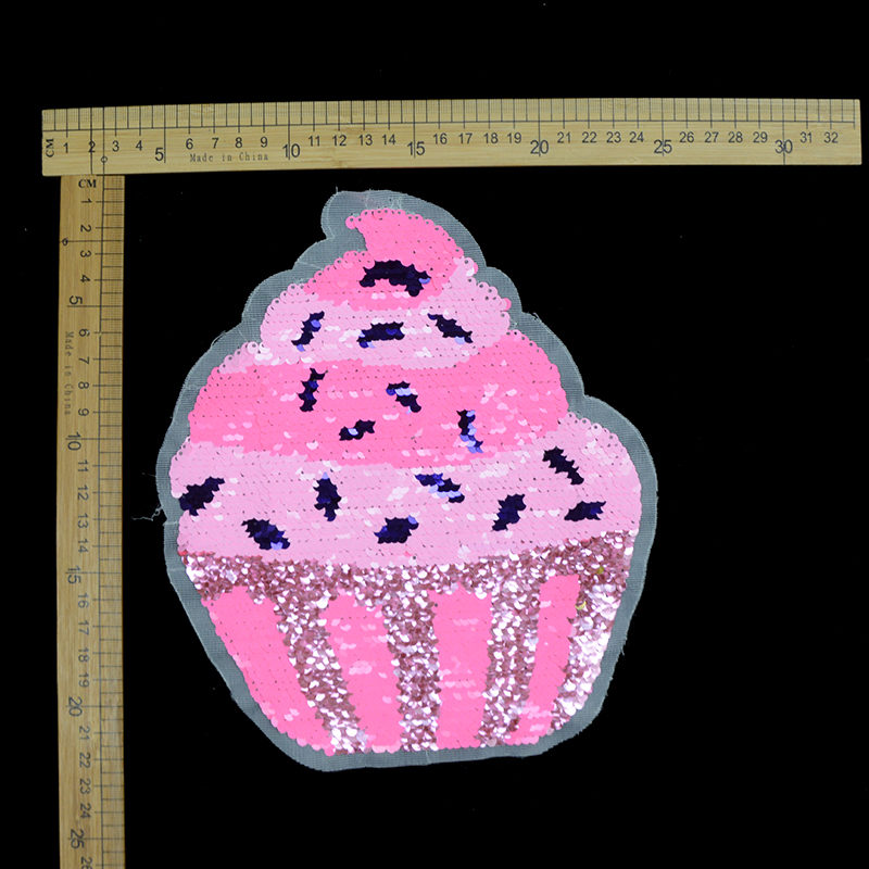 High Quality Ice-cream Sequin Patch Reversible Accessories,