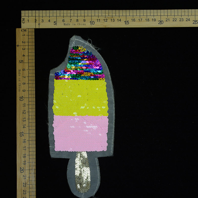Hot Selling Ice-cream Patch Reversible Sequin For Garment