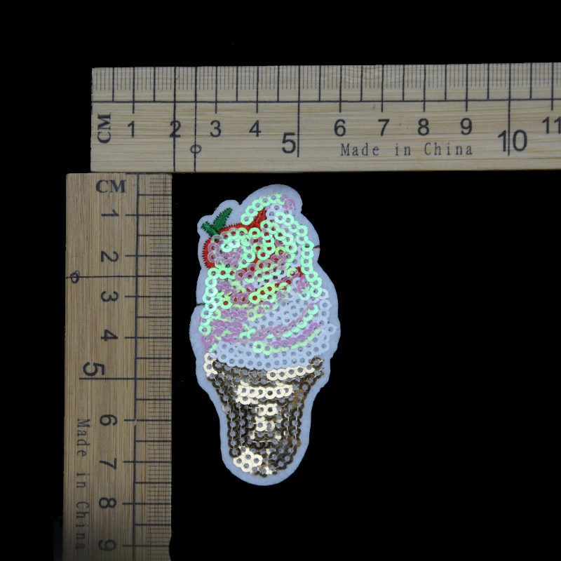 Shiny Cute Ice-cream Sequin Patch Fashion Accessories For Garment