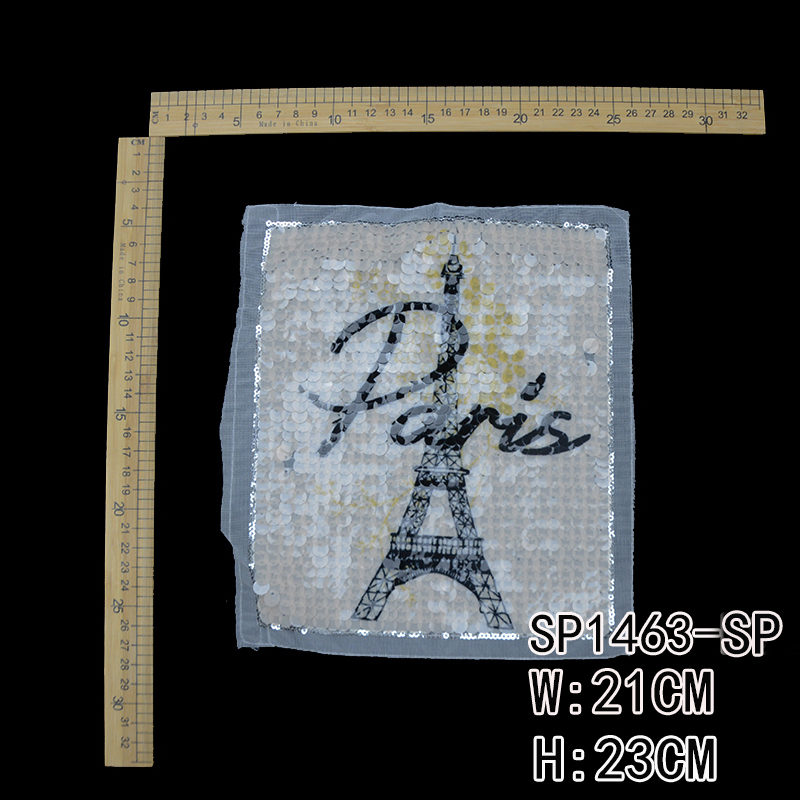 Eiffel Tower Sequin Patch Fashion Accessories For Garment