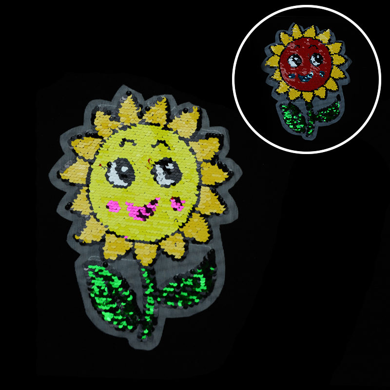 sunflower reversible sequin patches