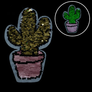 Cactus Sequin Patch Fashion Accessories For Garment