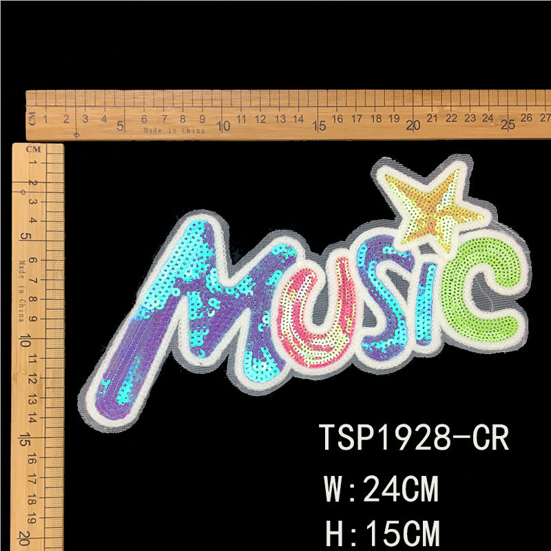 Music Letter Sequin Children Patch For T-shirt 2020 Latest