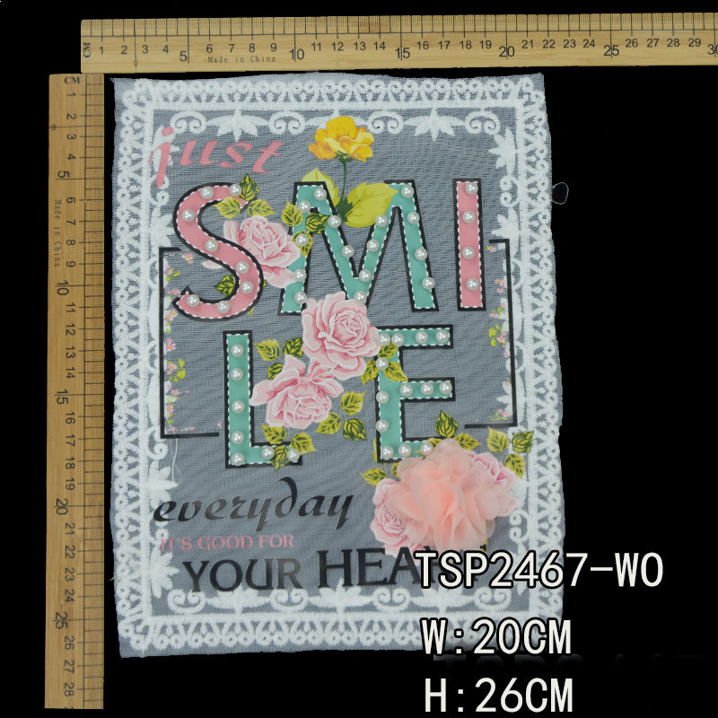 Guipure Mesh Patch For Girl Clothing 2020 3D Beaded,the best manufacturer in China Guanhzhou,high quality and wholesale price for customers