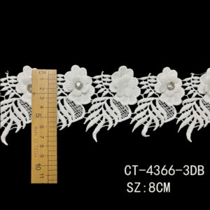Ribete de encaje de guipur 3D